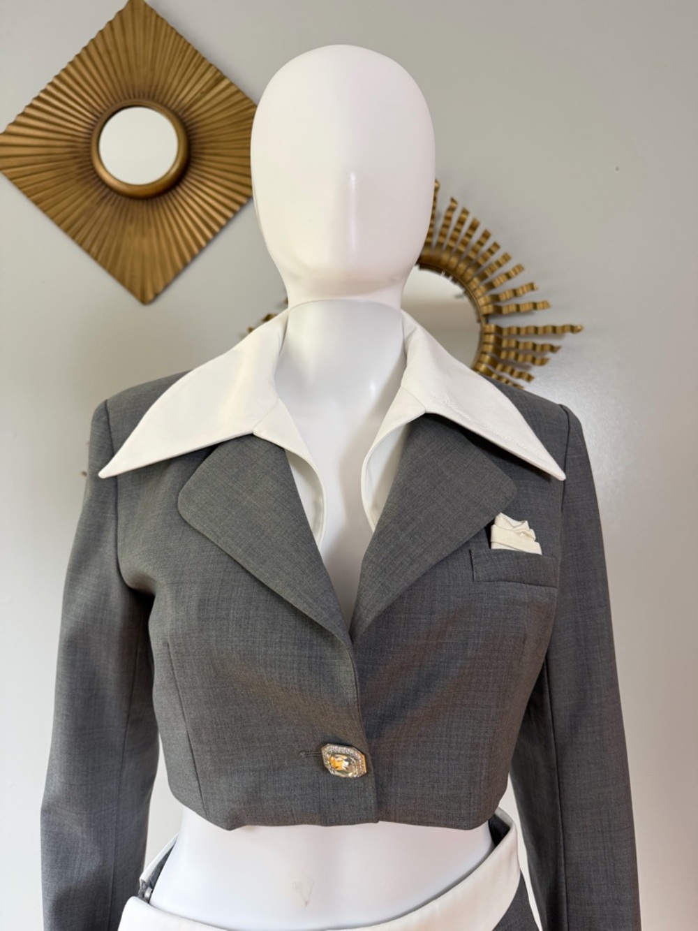 Nana Jacqueline - Charlotten & Harper Gray and White Pleated Skort Set - Picture 7 of 16